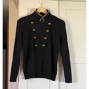 Lauren Ralph Lauren black military inspired sweater, size S